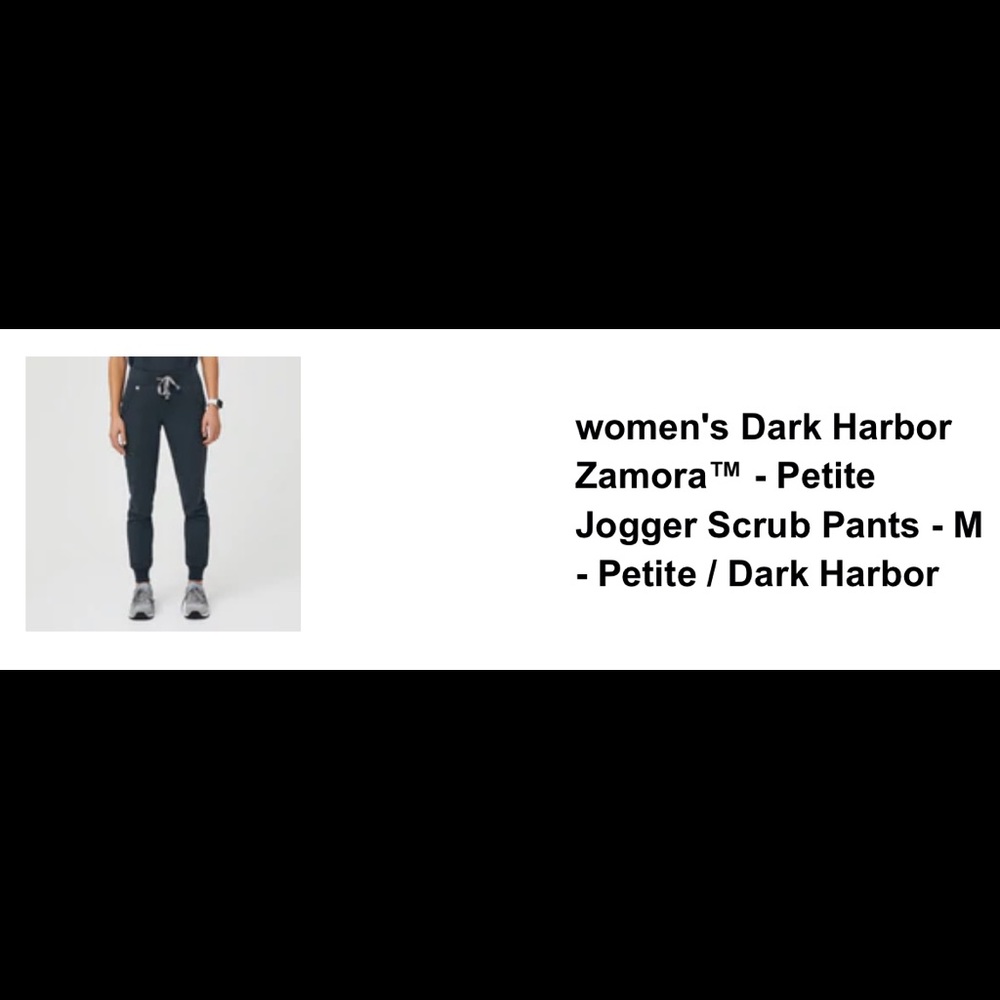 Figs Womens Dark Harbor Zamora- Petite Jogger Scrub Pants - M - Petite